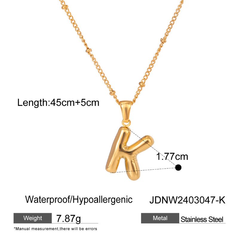 European and American Style Stainless Steel Letter Necklace High Sense INS Pendant Necklace Cross Border Titanium Steel Jewelry Clavicle Chain