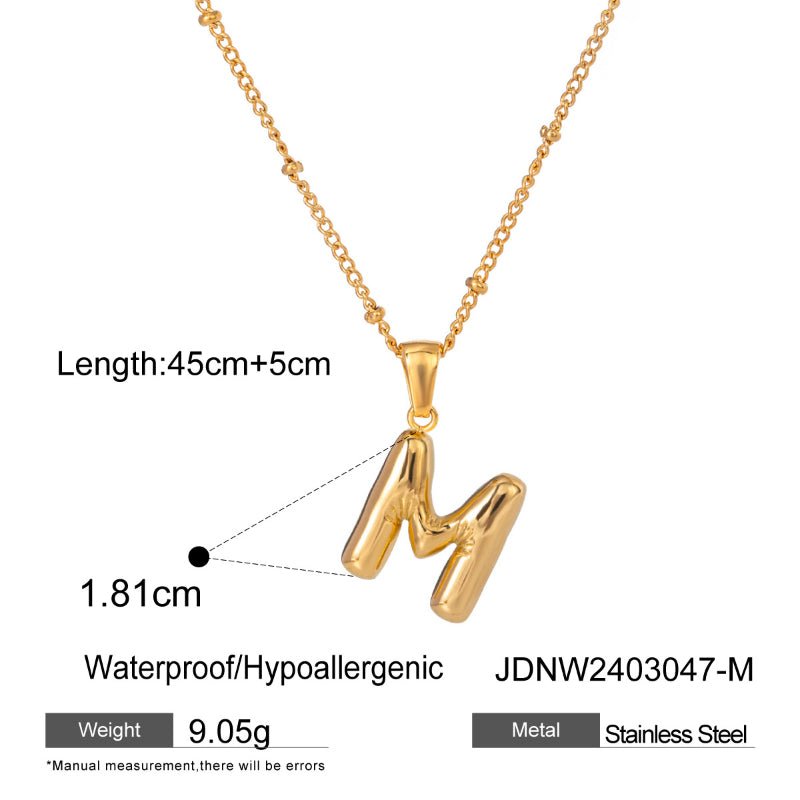 European and American Style Stainless Steel Letter Necklace High Sense INS Pendant Necklace Cross Border Titanium Steel Jewelry Clavicle Chain