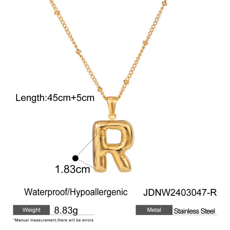 European and American Style Stainless Steel Letter Necklace High Sense INS Pendant Necklace Cross Border Titanium Steel Jewelry Clavicle Chain