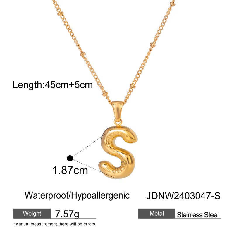 European and American Style Stainless Steel Letter Necklace High Sense INS Pendant Necklace Cross Border Titanium Steel Jewelry Clavicle Chain