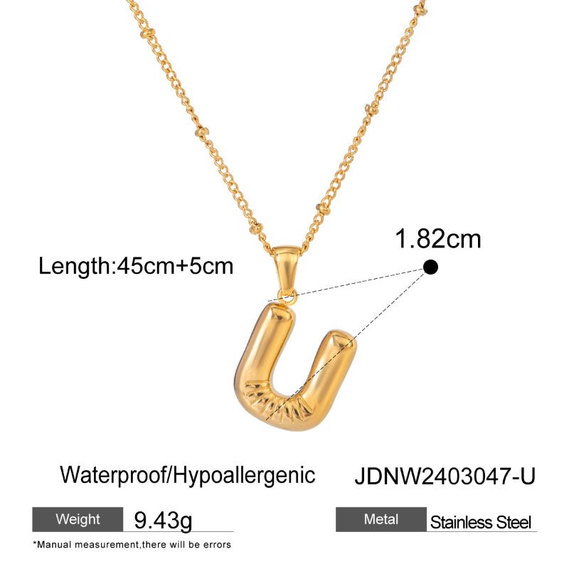 European and American Style Stainless Steel Letter Necklace High Sense INS Pendant Necklace Cross Border Titanium Steel Jewelry Clavicle Chain