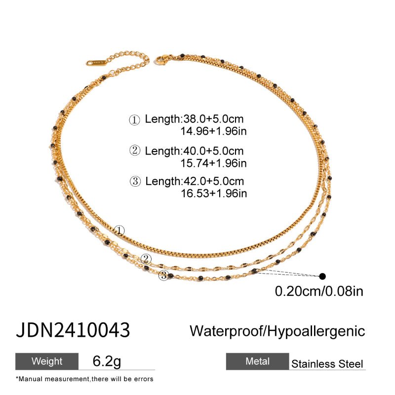 European American Three Layer Stacked Titanium Steel Necklace For Women Light Luxury Premium Clavicle Chain Stainless Steel Jewelry Cross Border