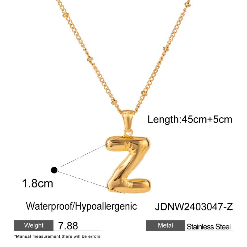 European and American Style Stainless Steel Letter Necklace High Sense INS Pendant Necklace Cross Border Titanium Steel Jewelry Clavicle Chain