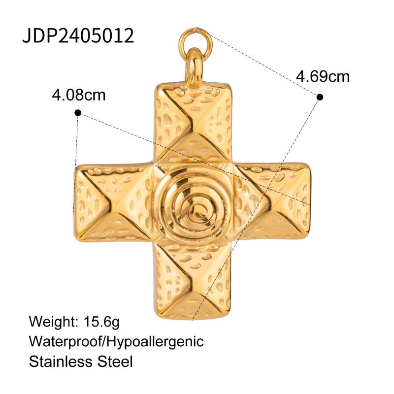 European American Stainless Steel Flower Accessories Cross DIY Pendant Color Retention Titanium Steel Heart Necklace Pendant