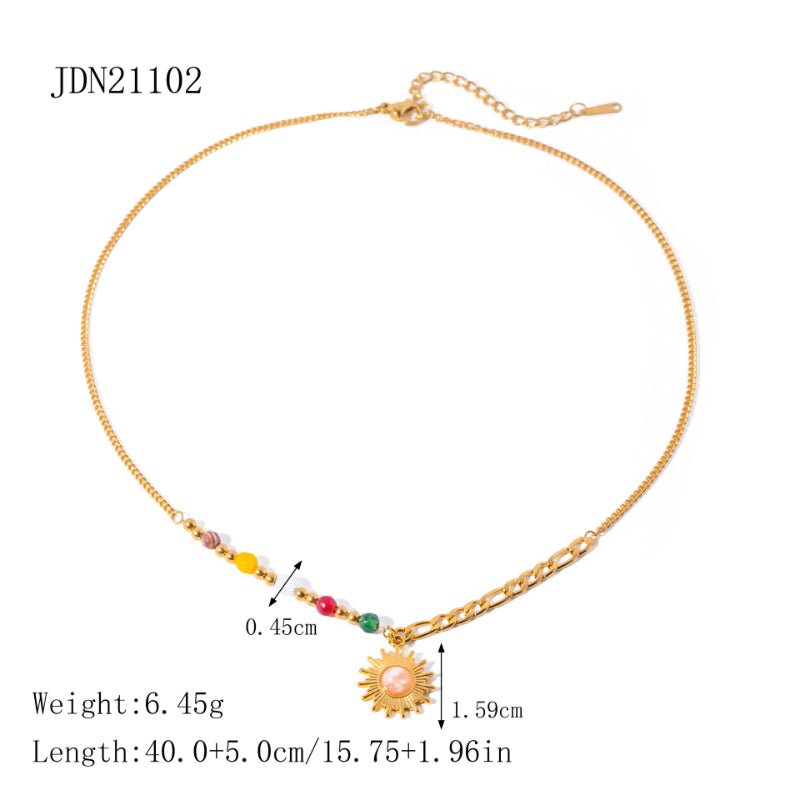 European American Titanium Steel Necklace Boho Style High-End Clavicle Chain Vacation Cross-Border Stainless Steel Jewelry for Women