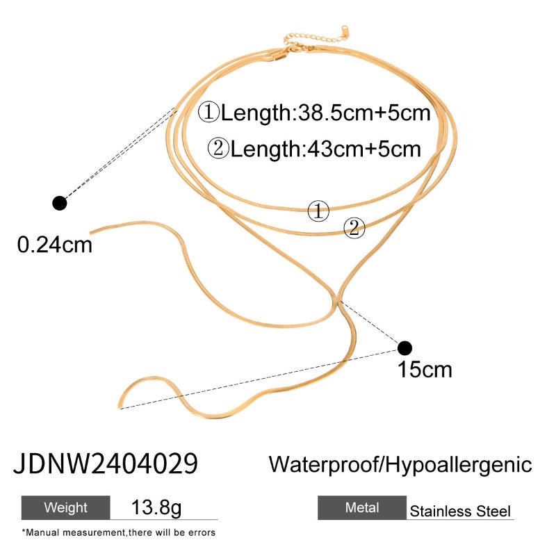 European American Titanium Steel Necklace Boho Style High-End Clavicle Chain Vacation Cross-Border Stainless Steel Jewelry for Women