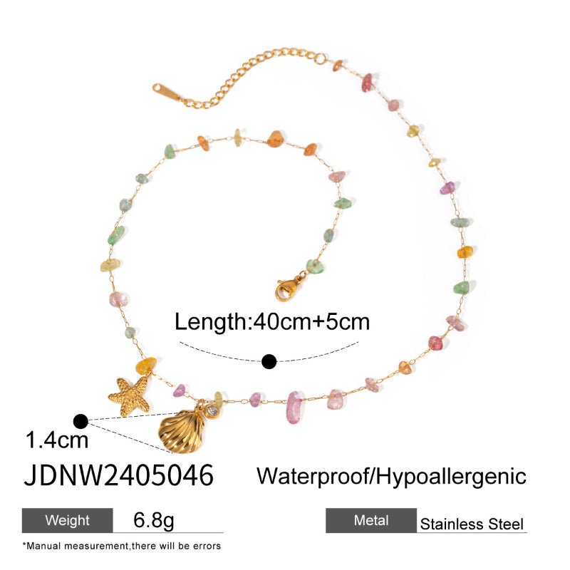 European American Titanium Steel Necklace Boho Style High-End Clavicle Chain Vacation Cross-Border Stainless Steel Jewelry for Women