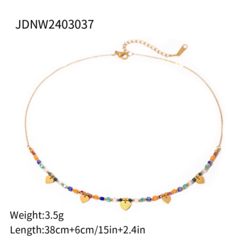 European American Titanium Steel Necklace Boho Style High-End Clavicle Chain Vacation Cross-Border Stainless Steel Jewelry for Women