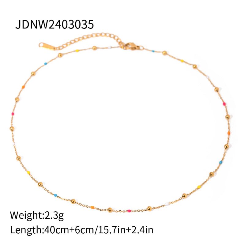 European American Titanium Steel Shell Necklace Light Luxury High-End Beach Vacation Style Collarbone Chain Cross-Border Stainless Steel Jewelry