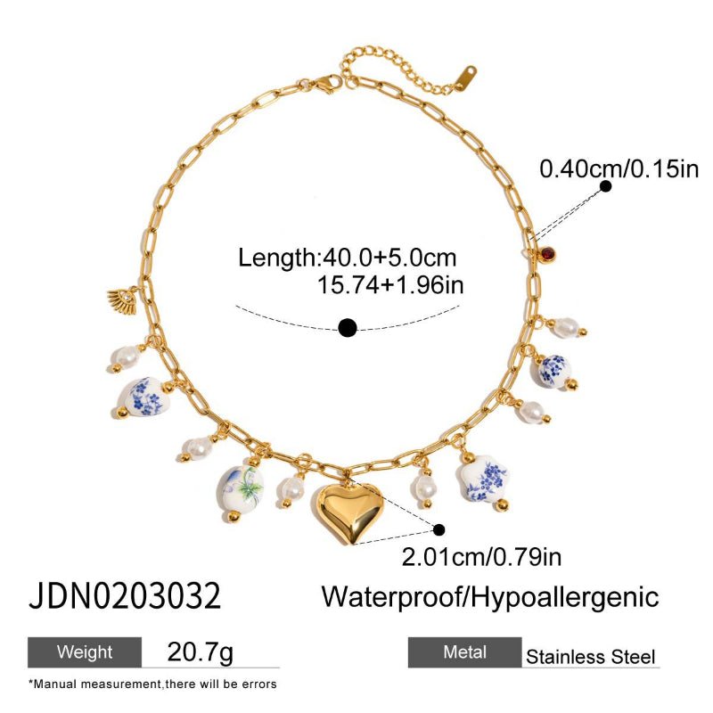 European American Titanium Steel Shell Necklace Light Luxury High-End Beach Vacation Style Collarbone Chain Cross-Border Stainless Steel Jewelry