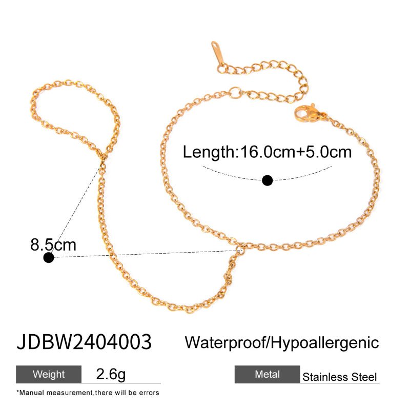 European American Stainless Steel Zircon Pearl Linked Finger Bracelet Light Luxury High-End Titanium Steel Tarnish-Free Cross-Border Jewelry