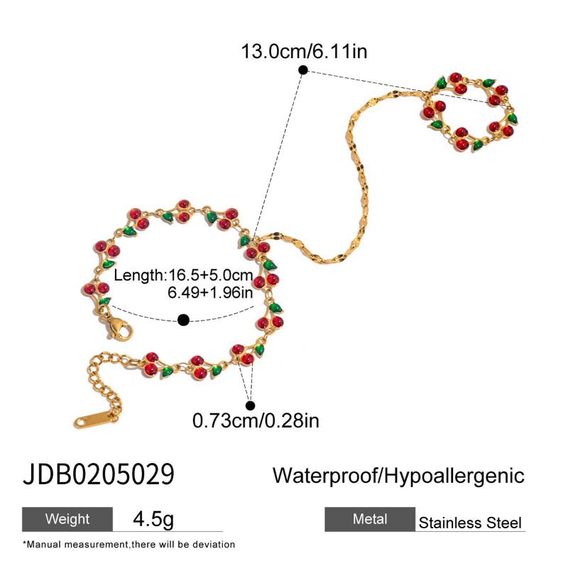 European American Stainless Steel Zircon Pearl Linked Finger Bracelet Light Luxury High-End Titanium Steel Tarnish-Free Cross-Border Jewelry