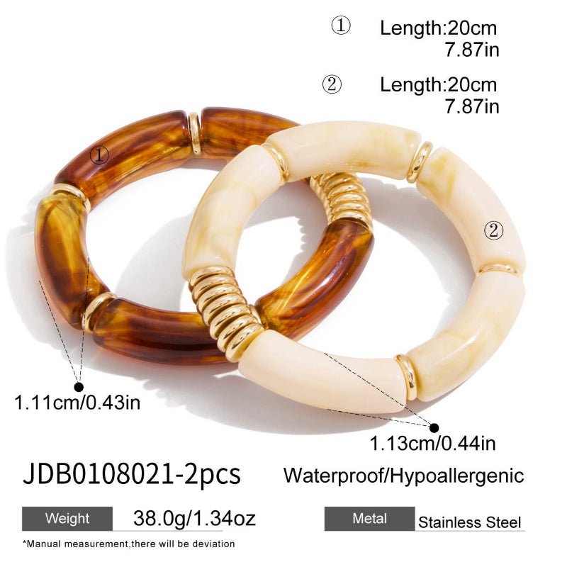 UV Gold-Plated Resin Bracelet Acrylic Bamboo Joint Bracelet Autumn Winter Light Luxury High-End Wristband Niche Hand Jewelry