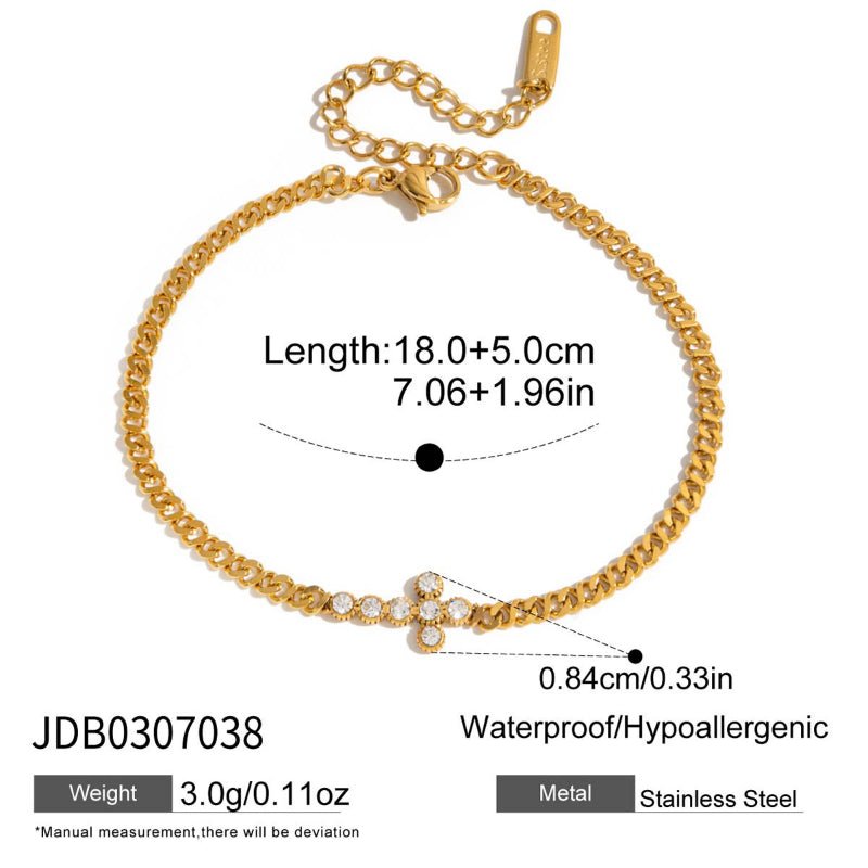 European and American stainless steel zircon bracelet light luxury high appearance level titanium steel non-fading jewelry