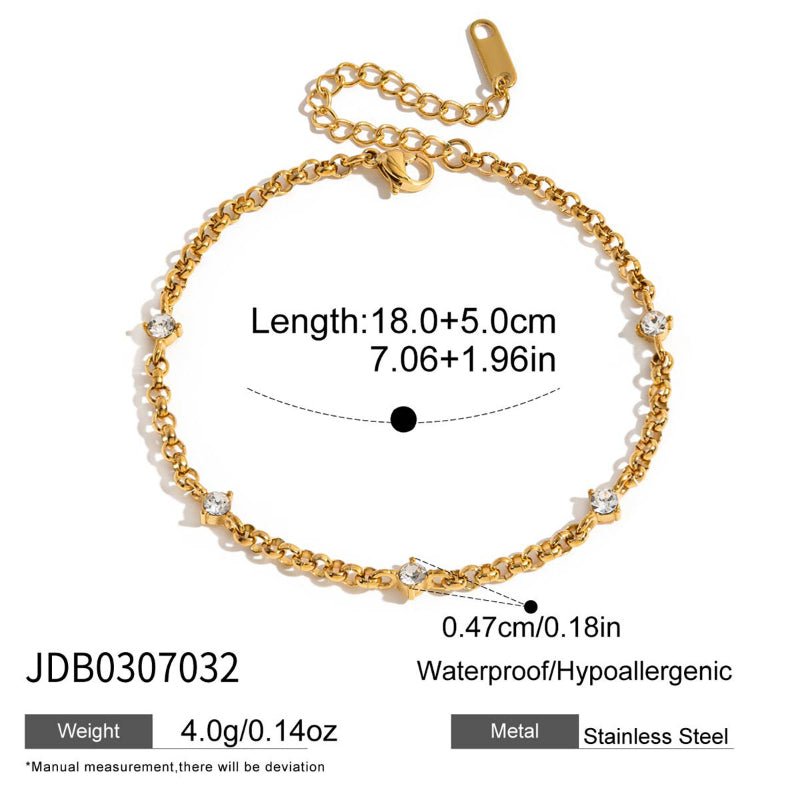 European and American stainless steel zircon bracelet light luxury high appearance level titanium steel non-fading jewelry