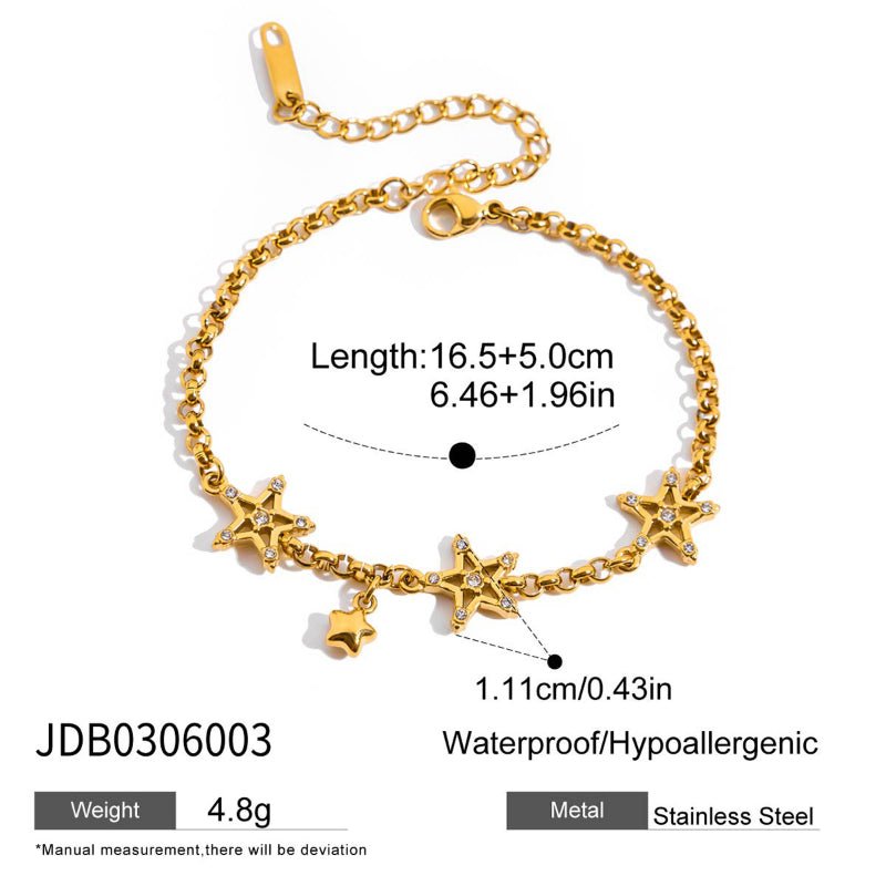 European and American stainless steel zircon bracelet light luxury high appearance level titanium steel non-fading jewelry
