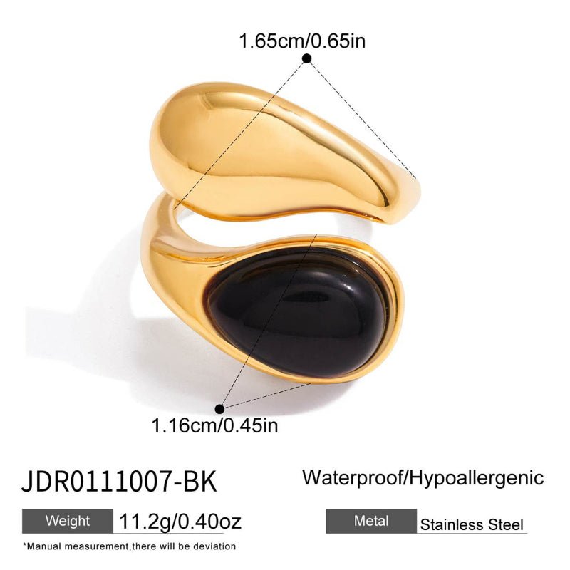 Natural Stone Titanium Steel Ring Light Luxury Premium Bracelet Non Fading Cross Border Hot Sale Jewelry Stainless Steel Jewelry