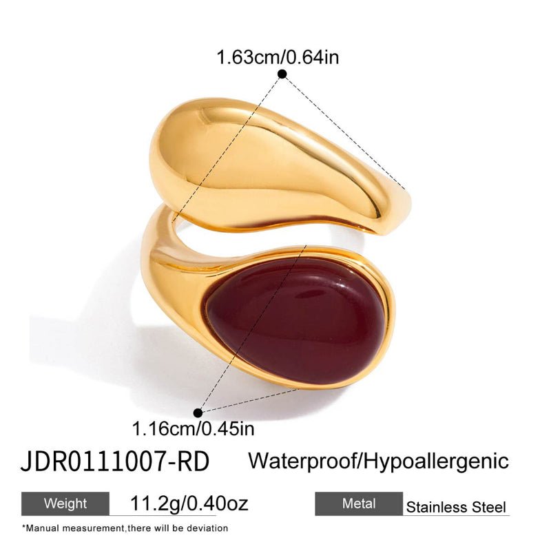 Natural Stone Titanium Steel Ring Light Luxury Premium Bracelet Non Fading Cross Border Hot Sale Jewelry Stainless Steel Jewelry