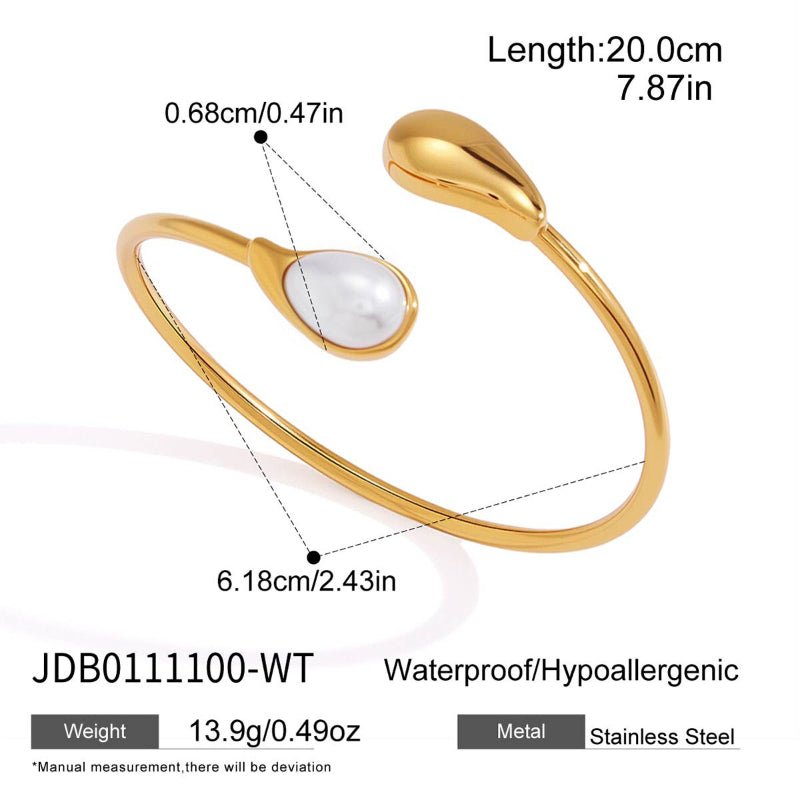 Natural Stone Titanium Steel Ring Light Luxury Premium Bracelet Non Fading Cross Border Hot Sale Jewelry Stainless Steel Jewelry