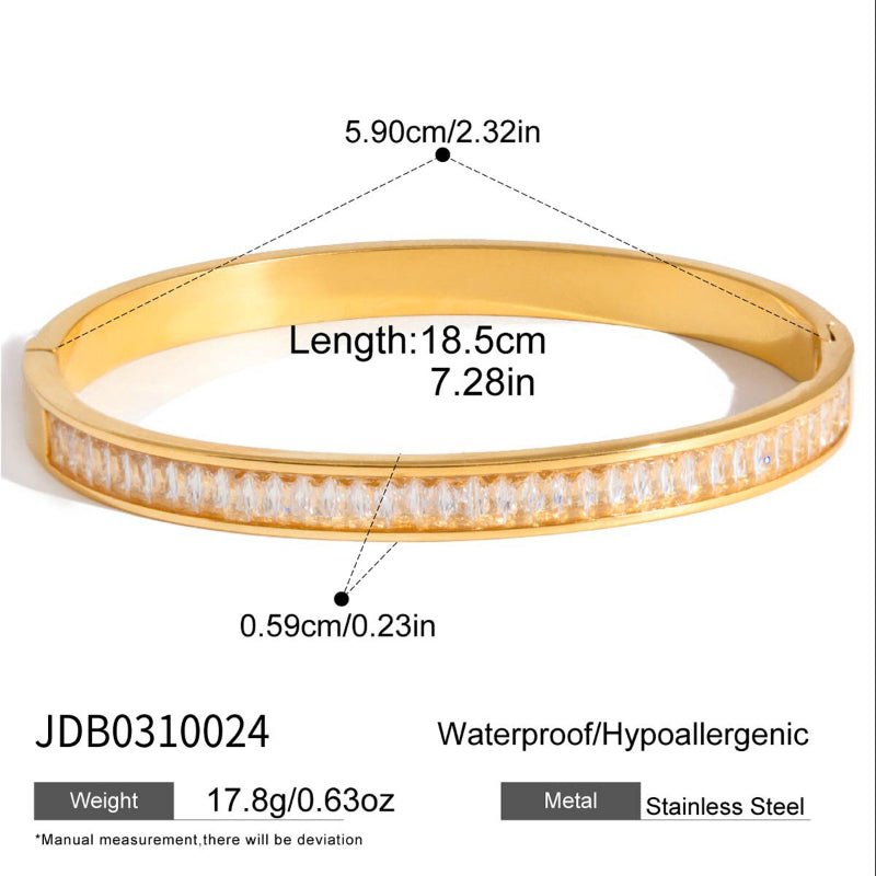 ieding European American 18K Gold Stainless Steel Zircon Bracelet Non Fading Light Luxury High Grade Hand Jewelry Titanium Steel Cross Border Jewelry