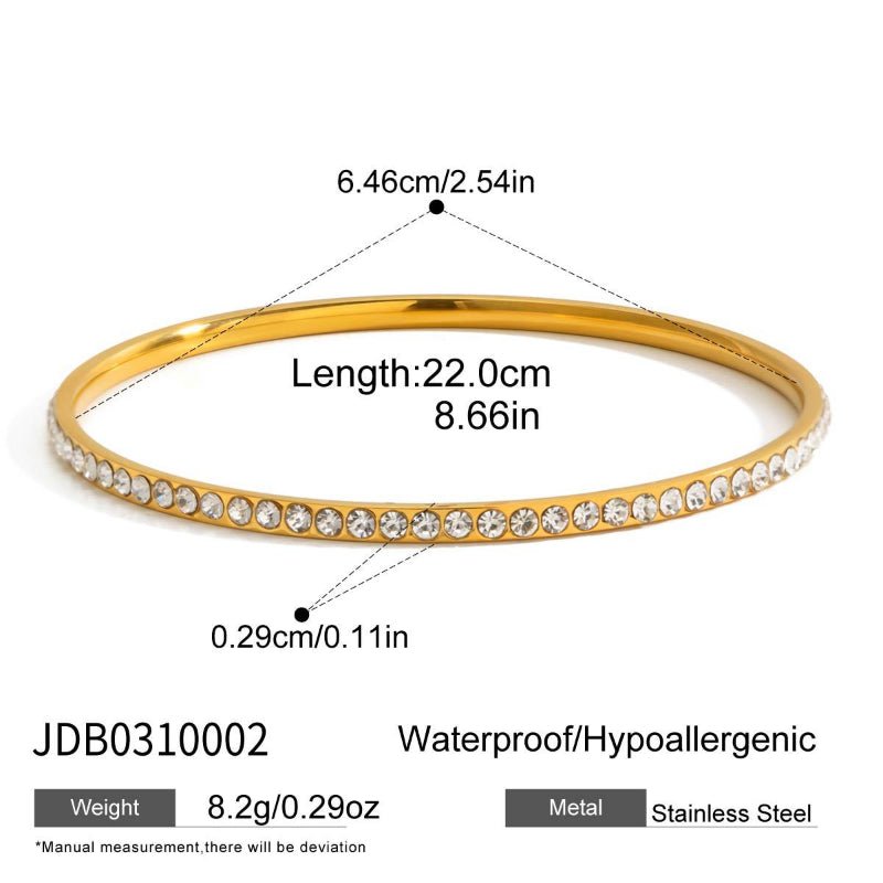 ieding European American 18K Gold Stainless Steel Zircon Bracelet Non Fading Light Luxury High Grade Hand Jewelry Titanium Steel Cross Border Jewelry