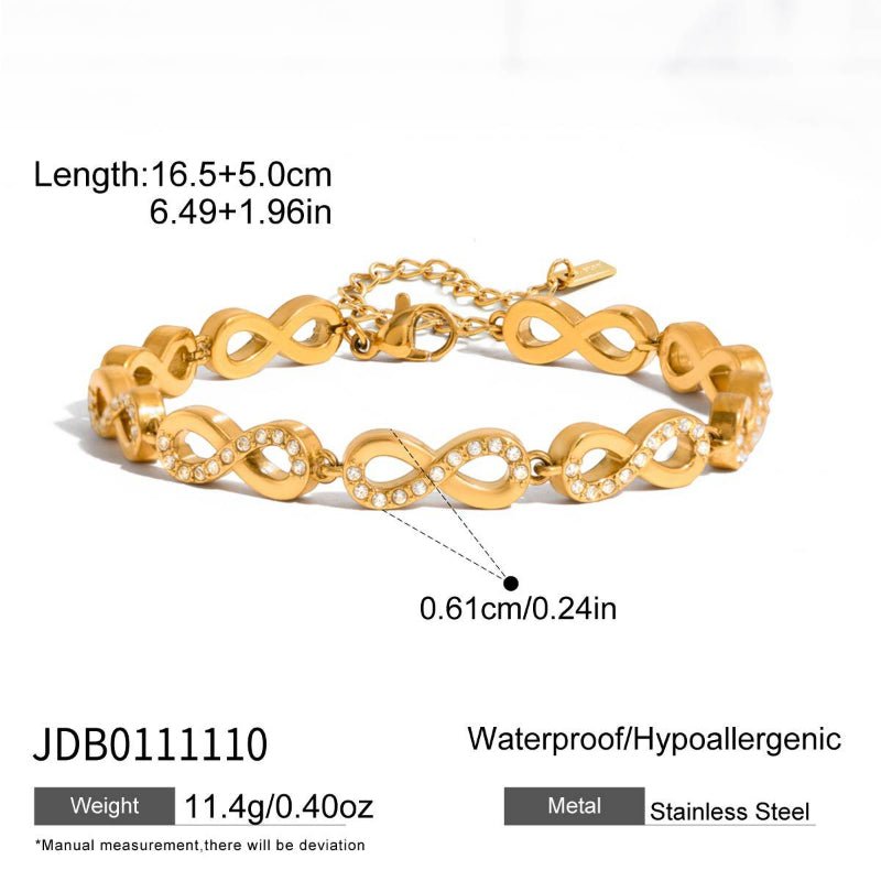 Stainless Steel Sparkling Zircon Bracelet INS Korean Style Women High Grade Non Fading Bangle Titanium Steel Cross Border Jewelry