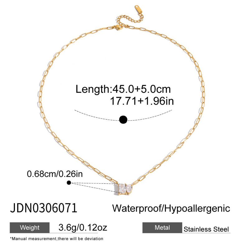 European American Stainless Steel Zircon Tennis Bracelet Light Luxury High Grade Non Fading Jewelry For Women Titanium Steel Cross Border Jewelry