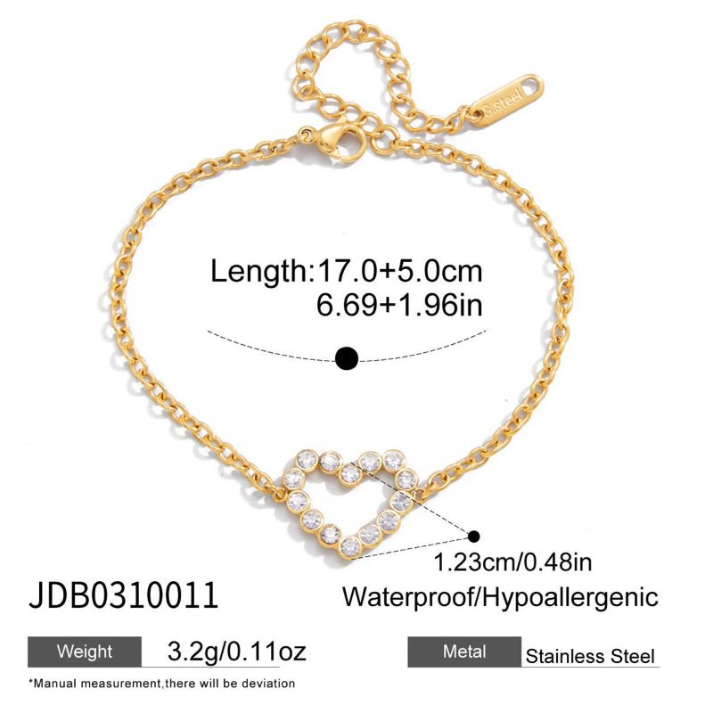 European American Stainless Steel Zircon Tennis Bracelet Light Luxury High Grade INS Korean Style Bracelet Titanium Steel Cross Border Jewelry