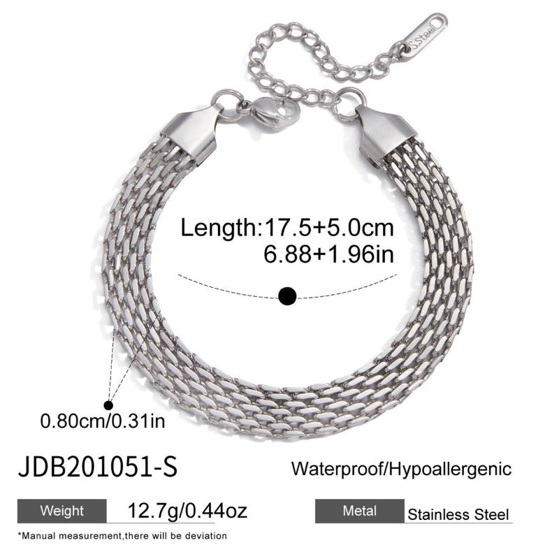 European American Stainless Steel Cuban Chain Bracelet Light Luxury Minimalist For Women Non-Fading Hand Jewelry High Grade Titanium Steel Cross Border Jewelry