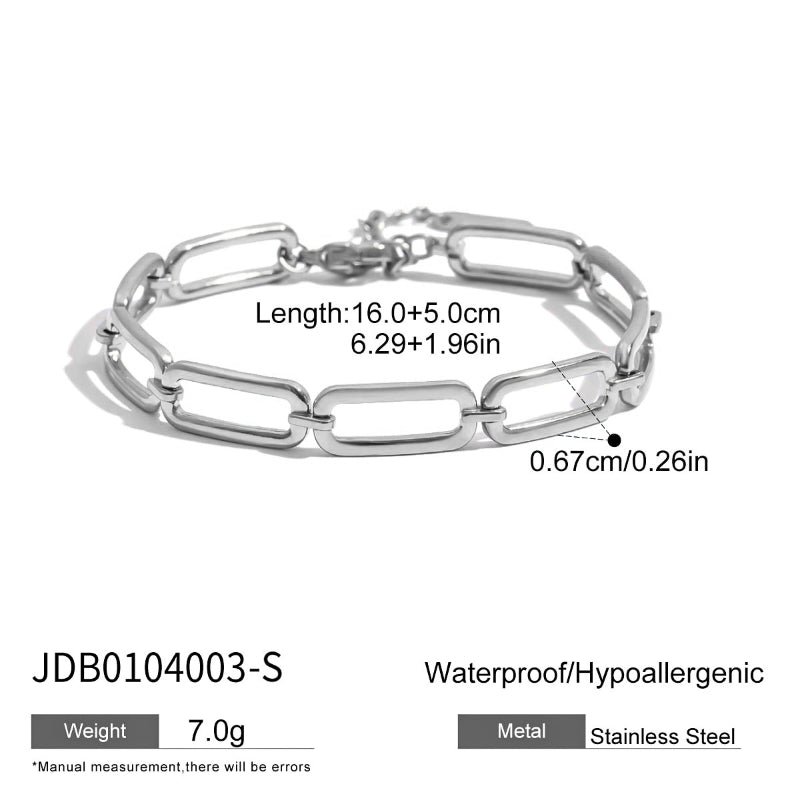 European American Stainless Steel Cuban Chain Bracelet Light Luxury Minimalist For Women Non-Fading Hand Jewelry High Grade Titanium Steel Cross Border Jewelry