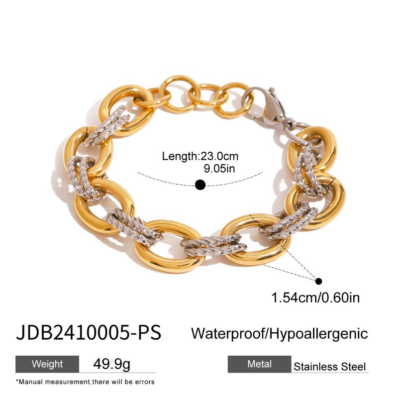 European American Style Color Block Stainless Steel Bracelet Non Fading Titanium Steel Luxury Fashion Jewelry