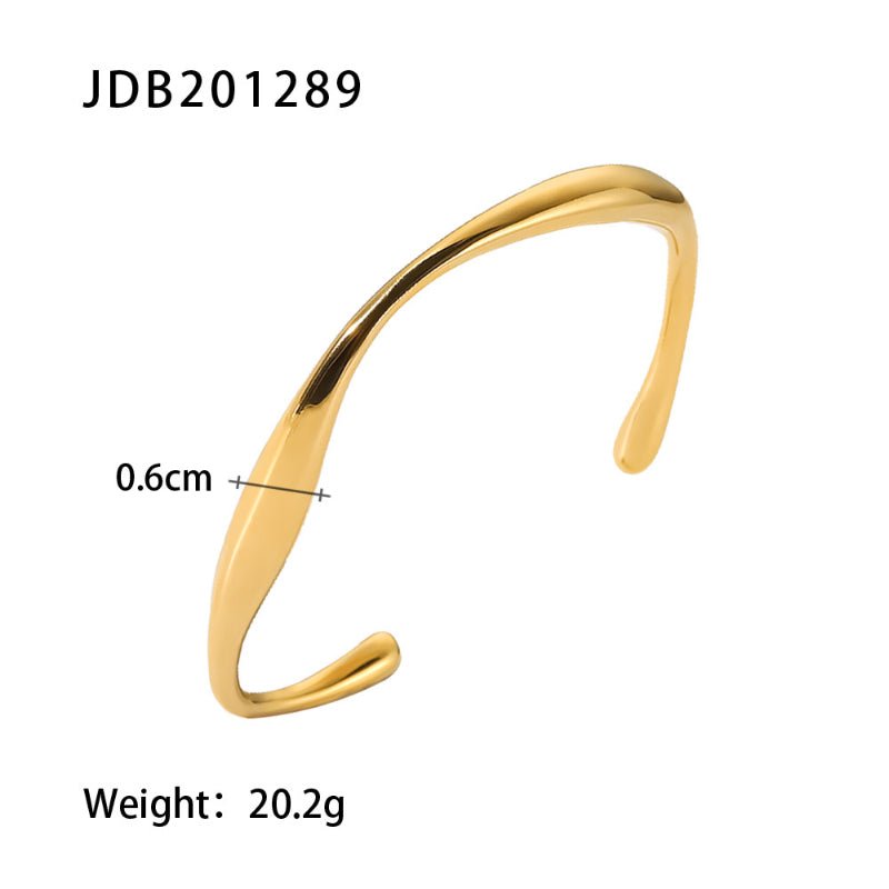 Titanium Steel White Crystal Moveable Gold Bangle Non Fading Jewelry Light Luxury High End Stainless Steel Cross Border Jewelry
