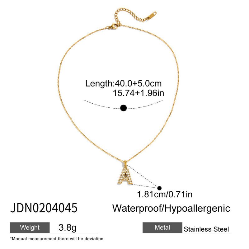 European and American Stainless Steel Rhinestone Letter Bracelet Light Luxury High-End Jewelry Women's Non-Fading Titanium Steel Accessories for Cross-Border Sale