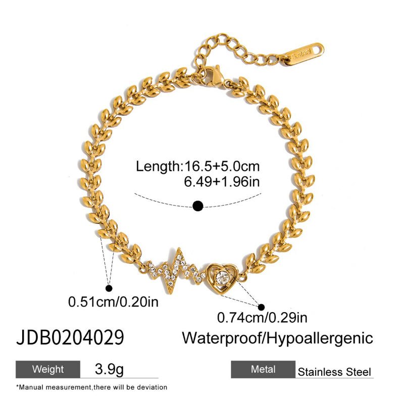 Letter Fruit Stainless Steel Pearl Bracelet Light Luxury High-End Tarnish-Free Titanium Steel Stackable Hand Jewelry Cross-Border for Women