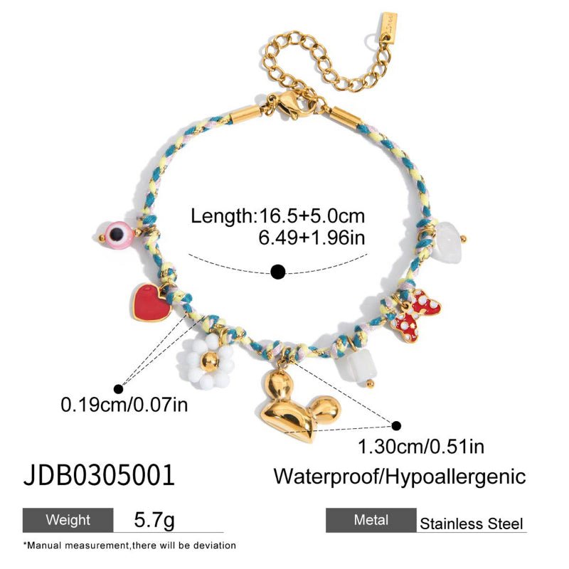 Letter Fruit Stainless Steel Pearl Bracelet Light Luxury High-End Tarnish-Free Titanium Steel Stackable Hand Jewelry Cross-Border for Women