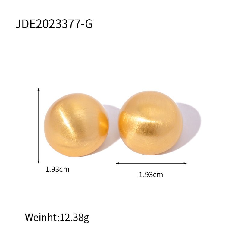 Gold Vintage Brushed Ball Stud Earrings Dainty Design High-End Pearl Earrings 2023 Trending Hot Style for Women