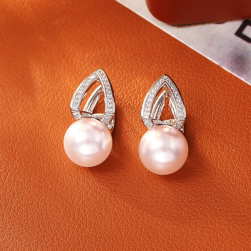 Manta Rose Mauve Swarovski Pearl Earrings Luxury Fashion Light Luxury Trendy Shiny Glass Bead Earrings