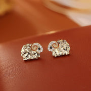 Sparkling Crushed Ice Zodiac  Premium Fashion Exquisite Festive New Chinese Style Ear Jewelry For Birth Year