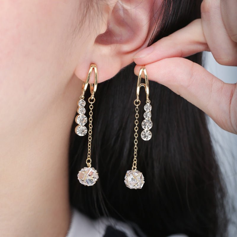 Story of Rose Liu Yifei Same Style S925 Silver Needle Light Luxury Fashion Premium Zircon Tassel Earrings Trendy