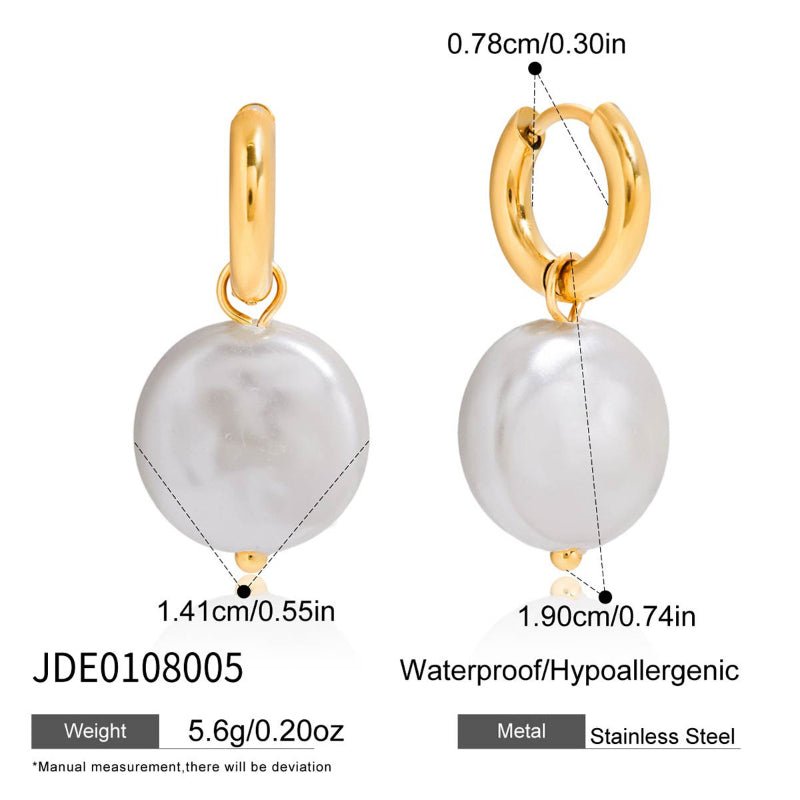 Titanium Steel Faux Pearl Earrings Light Luxury Premium Ear Buckles Non Fading Earrings Stainless Steel Autumn Winter Jewelry Cross Border