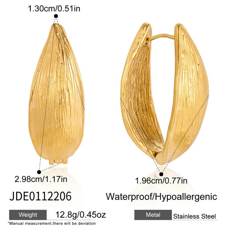 Stainless Steel Willow Light Luxury High Grade Ear Jewelry Stud Earrings Minimalist Ear Buckles Titanium Steel Cross Border Jewelry