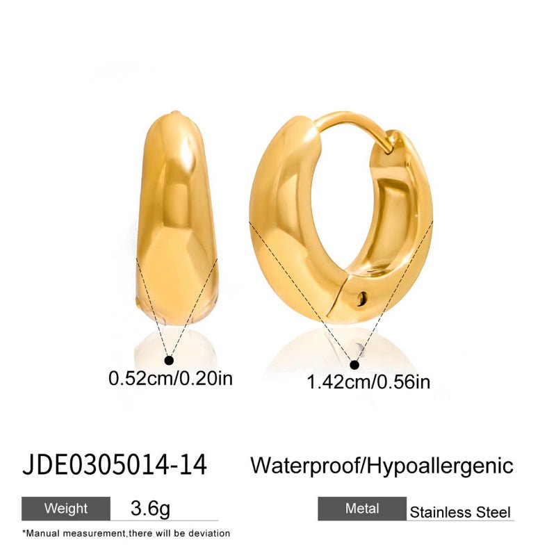 European American Stainless Steel Zircon Earrings Light Luxury High Grade Hoop Earrings Ear Buckles Titanium Steel Gold Plated Jewelry Cross Border