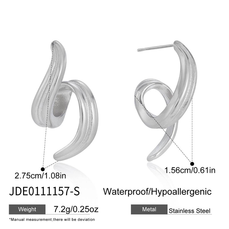 European American Stainless Steel Zircon Stud Earrings Minimalist High Grade Light Luxury Earrings Ear Cuffs Titanium Steel Cross Border Jewelry For Women