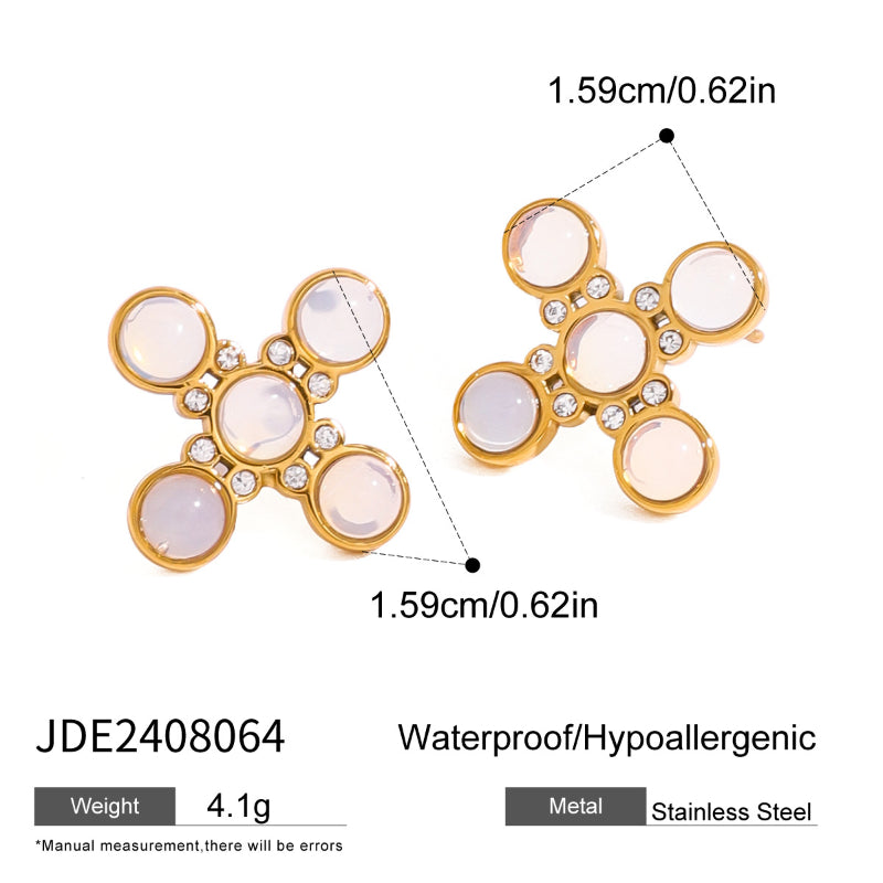 European and American Stainless Steel Heart Stud Earrings Niche High-Grade Earrings Stainless Steel Jewelry Non-Fading Earring Cross-border