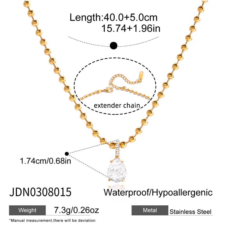 18K Plated Titanium Steel Zircon Necklace Light Luxury High-End Choker Tarnish-Free Stainless Steel Cross-Border Jewelry