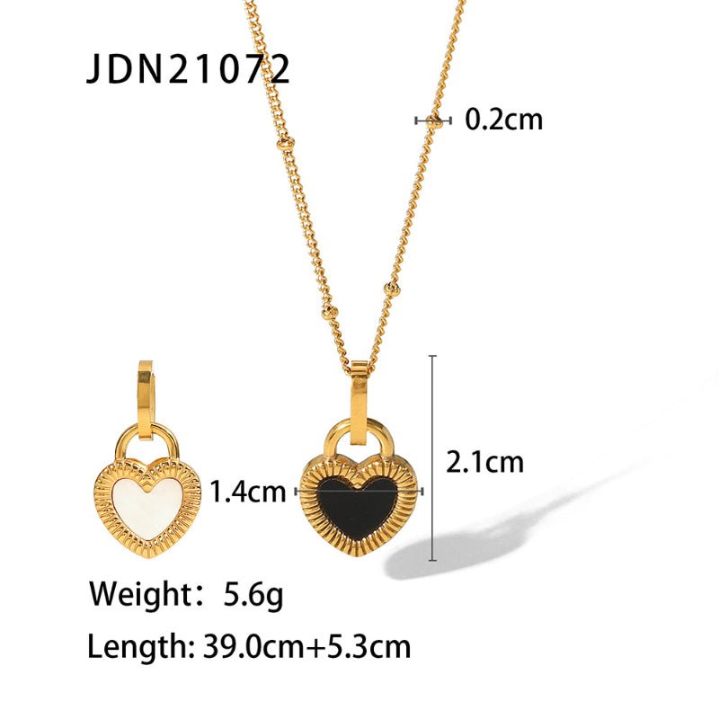 European and American Stainless Steel Heart Necklace High End Pendant Clavicle Chain Titanium Steel Jewelry Cross Border Necklace