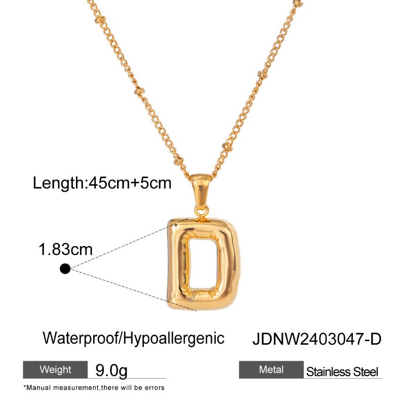 European American Stainless Steel Initial Necklace Pendant High-End Clavicle Chain Tarnish-Free Titanium Steel Cross-Border Neck Jewelry