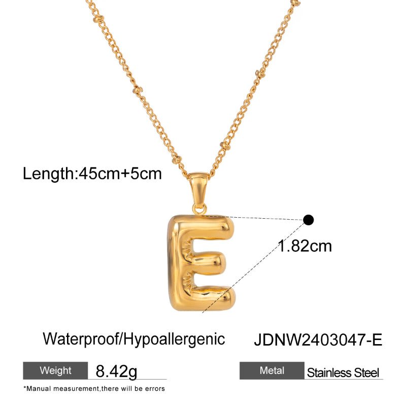 European American Stainless Steel Initial Necklace Pendant High-End Clavicle Chain Tarnish-Free Titanium Steel Cross-Border Neck Jewelry