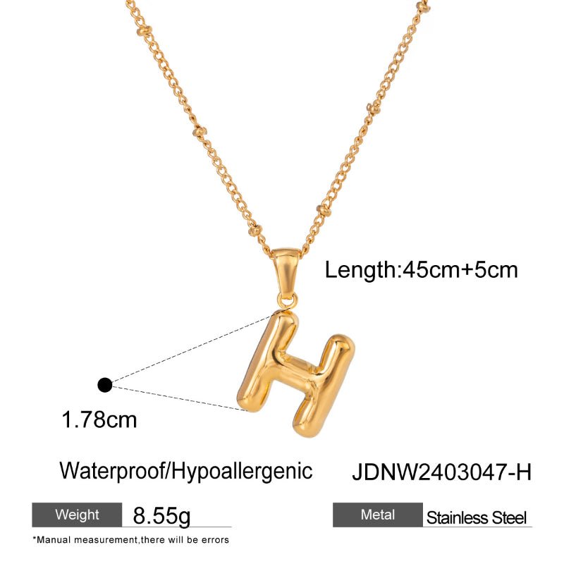 European American Stainless Steel Initial Necklace Pendant High-End Clavicle Chain Tarnish-Free Titanium Steel Cross-Border Neck Jewelry
