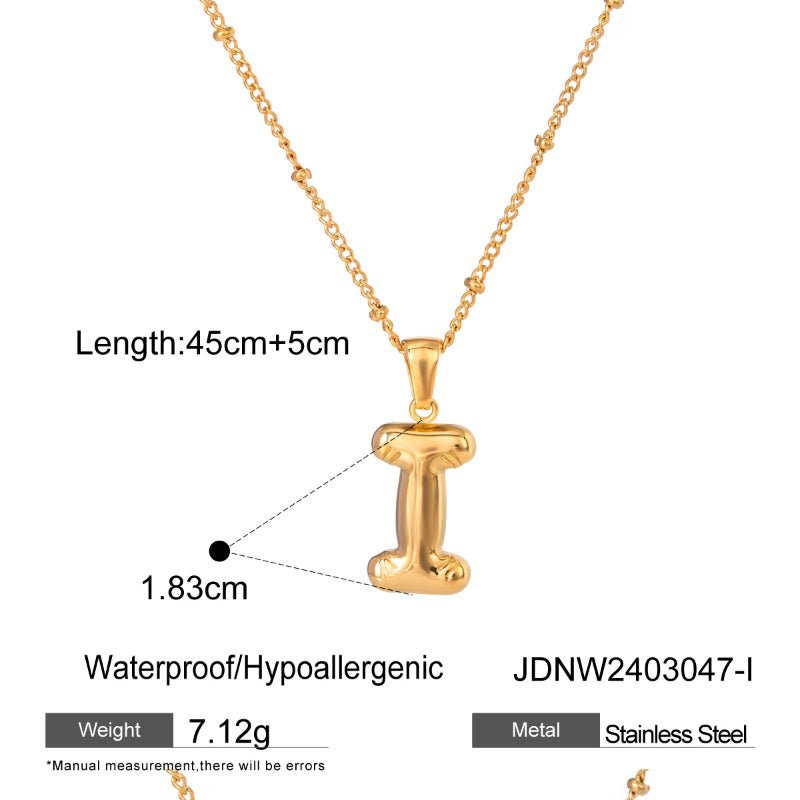 European American Stainless Steel Initial Necklace Pendant High-End Clavicle Chain Tarnish-Free Titanium Steel Cross-Border Neck Jewelry